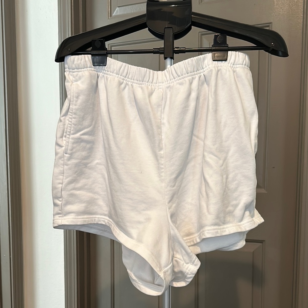 Women's White Sweat Shorts